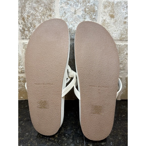 NWOB Tory Burch Miller Cloud Soft Leather Sandal Women's 11 White With Bag - Picture 3 of 4